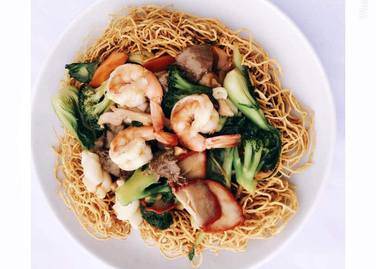 Crispy combination chow mein at My Lan, a Haltom City restaurant