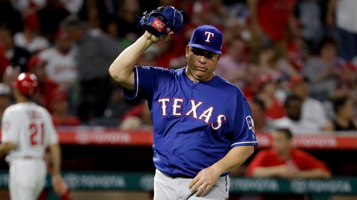 It was a short night for Bartolo Colon, who lasted only three innings and gave up all six runs in the Rangers' 6-0 loss to the Angels.