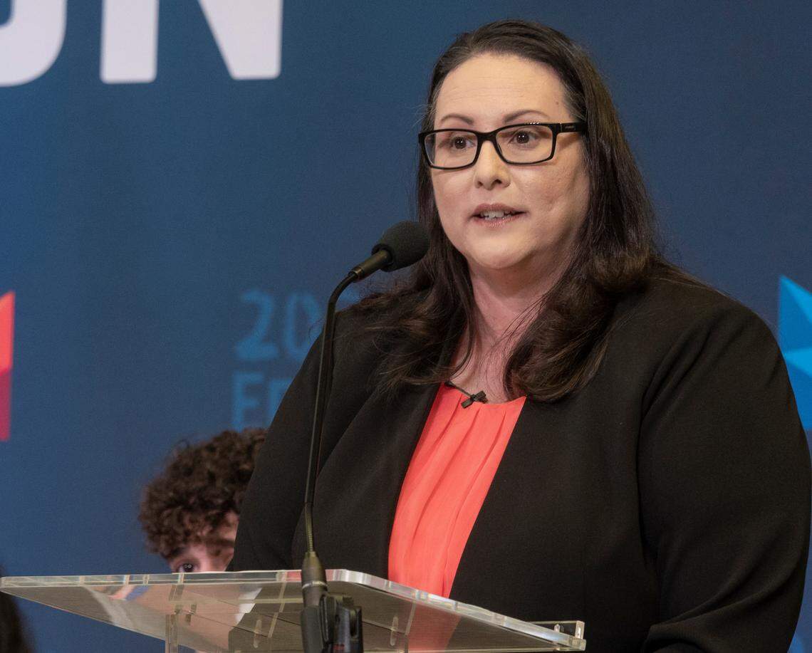 MISD Superintendent Angelica Ramsey speaks 11/10/2021 during the 2021 State of Education luncheon at the Bush Convention Center.