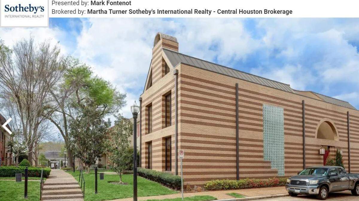 The exterior of the unusual, retro home
