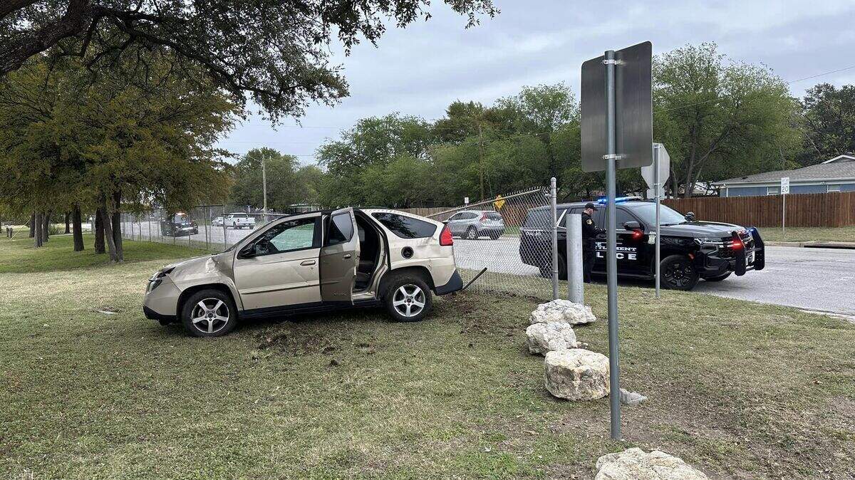 A man in a stolen car was arrested Wednesday in White Settlement after running from police in a stolen car and losing control of the vehicle, according to a news release from police.