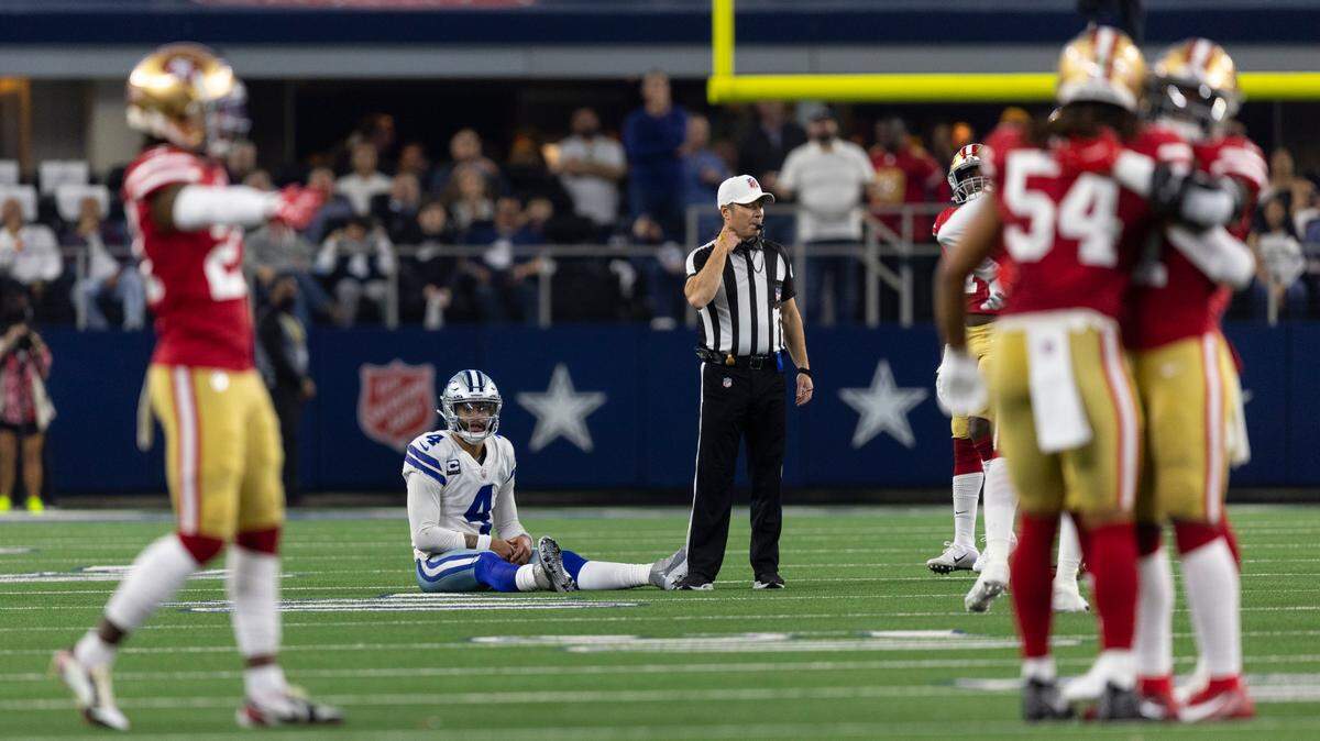Quarterback Dak Prescott (4) and Dak Prescott head into Monday's wildcard match up against the Tampa Bay Buccaneers still motivated by last season's playoff loss to the San Francisco 49ers.