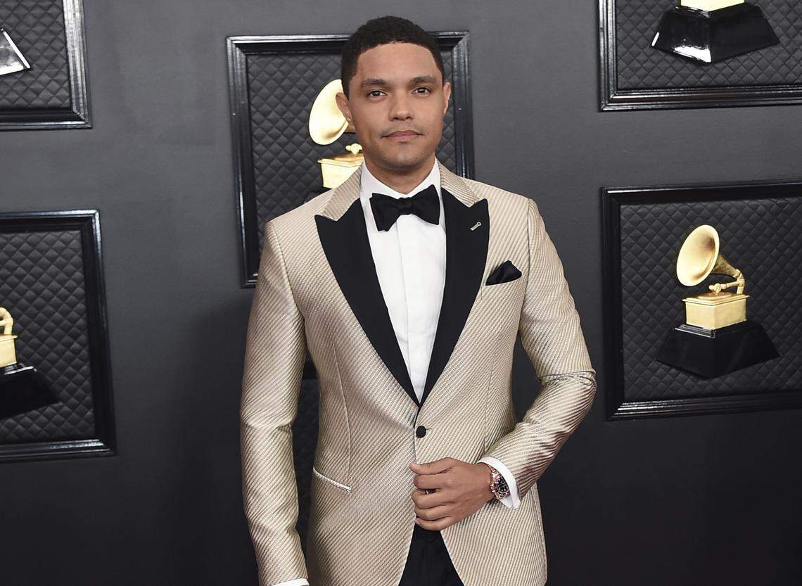FILE - Trevor Noah arrives at the 62nd annual Grammy Awards in Los Angeles on Jan. 26, 2020. (Photo by Jordan Strauss/Invision/AP, File)