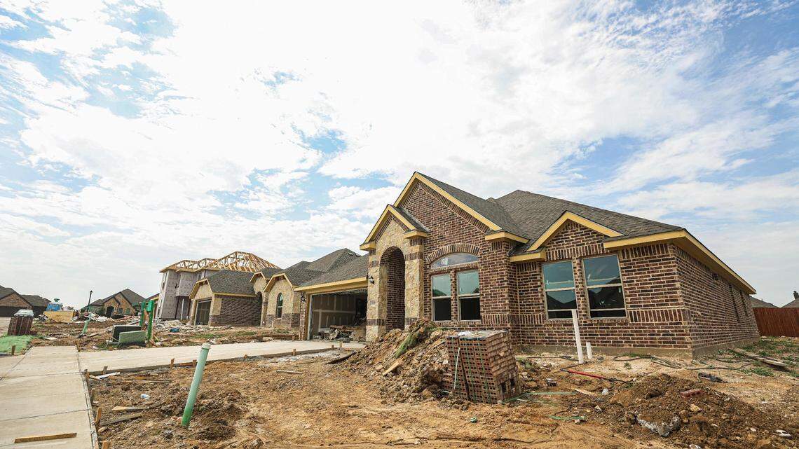 New housing developments are being built at the Erickson Farms by D.R. Horton housing community in Krum.