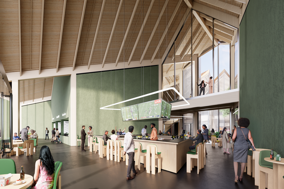 A rendering of the Food Hall for the National Juneteenth Museum, which is working toward breaking ground this year.