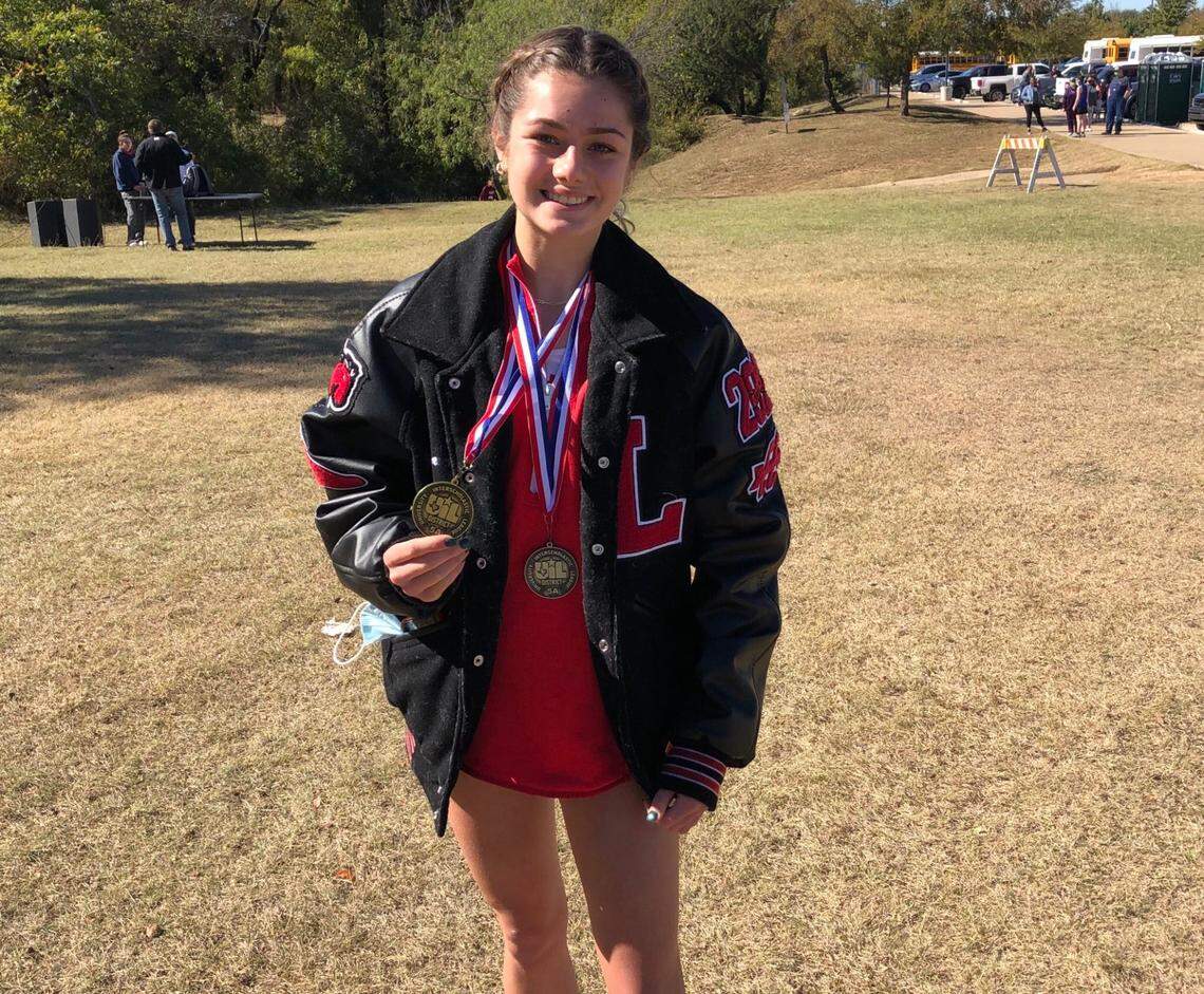 Mansfield Legacy sophomore Ava Crisafulli won the 8-5A cross country title on Oct. 30, 2020.