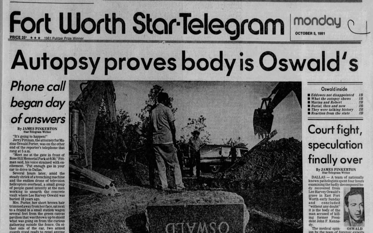 The front page of the Fort Worth Star-Telegram on Monday, Oct. 5, 1981.
