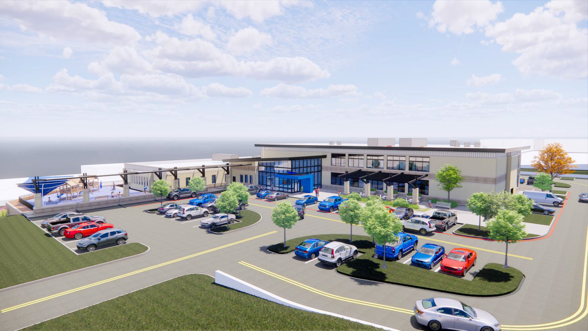 A rendering of a new clinic that will be built in the Las Vegas Trail neighborhood of Fort Worth. The clinic, which is expected to open in 2025, will have medical care from both JPS Health Network and Cook Children’s Health Network.