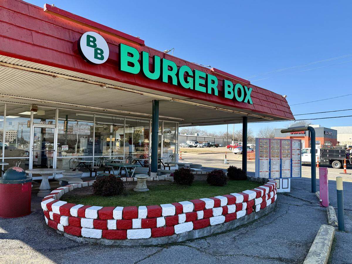 The Burger Box in Richland Hills, Texas, seen Feb. 6, 2026.