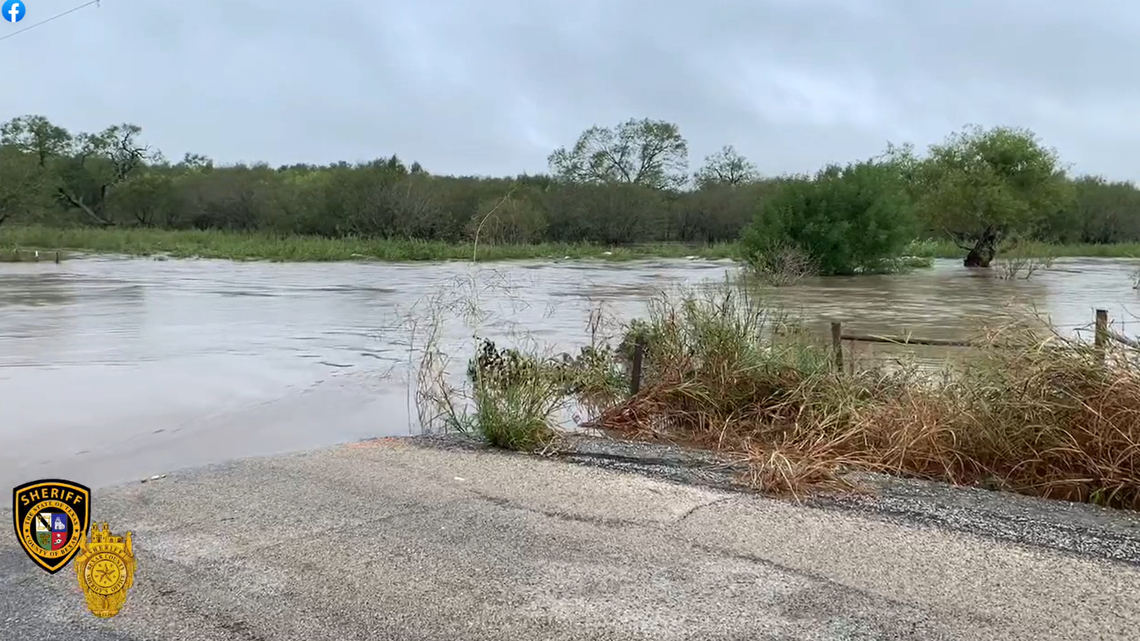A woman and young child are believed to be dead after two cars submerged in Texas floodwater, officials say.