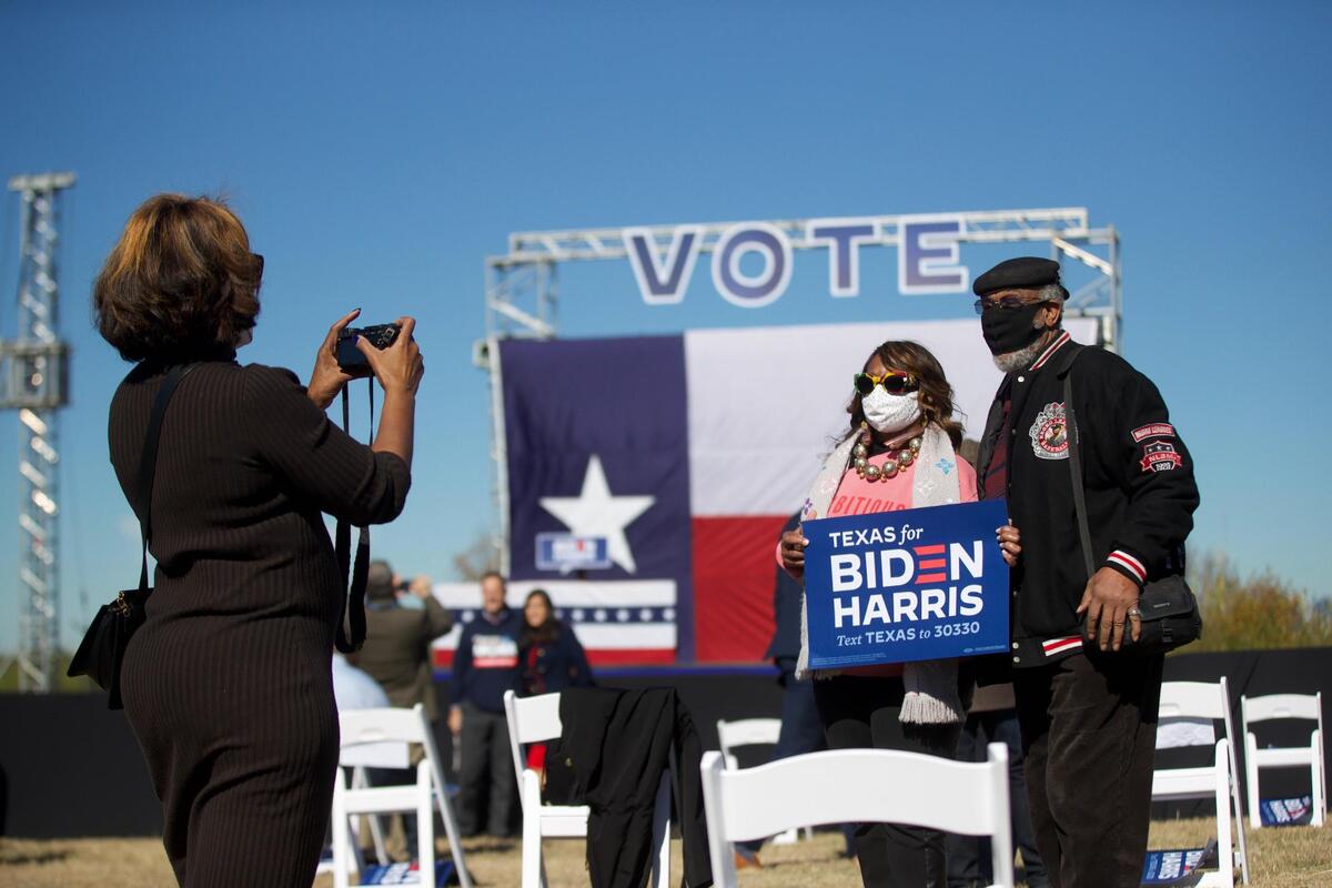 Supporters await Kamala Harris’ visit on Friday to a Fort Worth church.