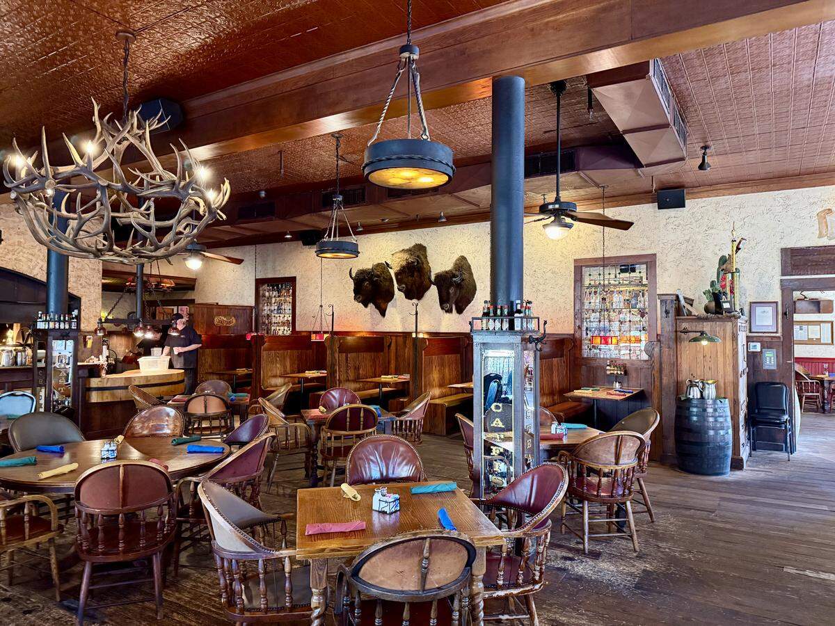 Hunter Brothers’ H3 Ranch grill opened in 1998 in the Stockyards Hotel, a National Register historic hotel. The restaurant is seen here on Nov. 15, 2025, before remodeling.