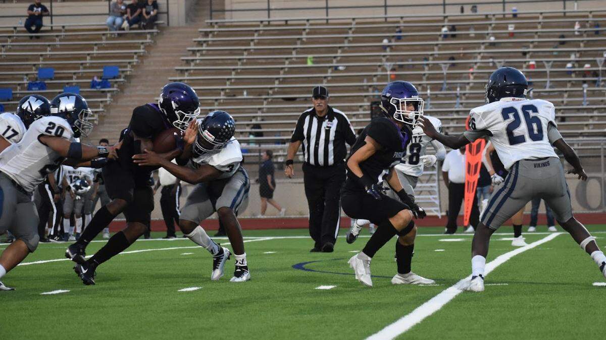 Paschal’s Chris Gee (24) runs for a touchdown in the second quarter during a high school football game at Clark Stadium against Irving Nimitz in Fort Worth, Texas, Friday, Sept. 22, 2022. Paschal won 37-7. (Jennifer Peralta/special to the Star-Telegram)