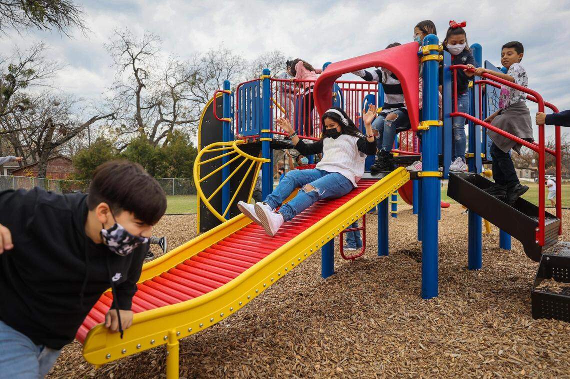 Before the playspace was built at Oakhurst Elementary, the playground would sit mostly empty after school. Now, community members and kids gather at the new playground daily.
