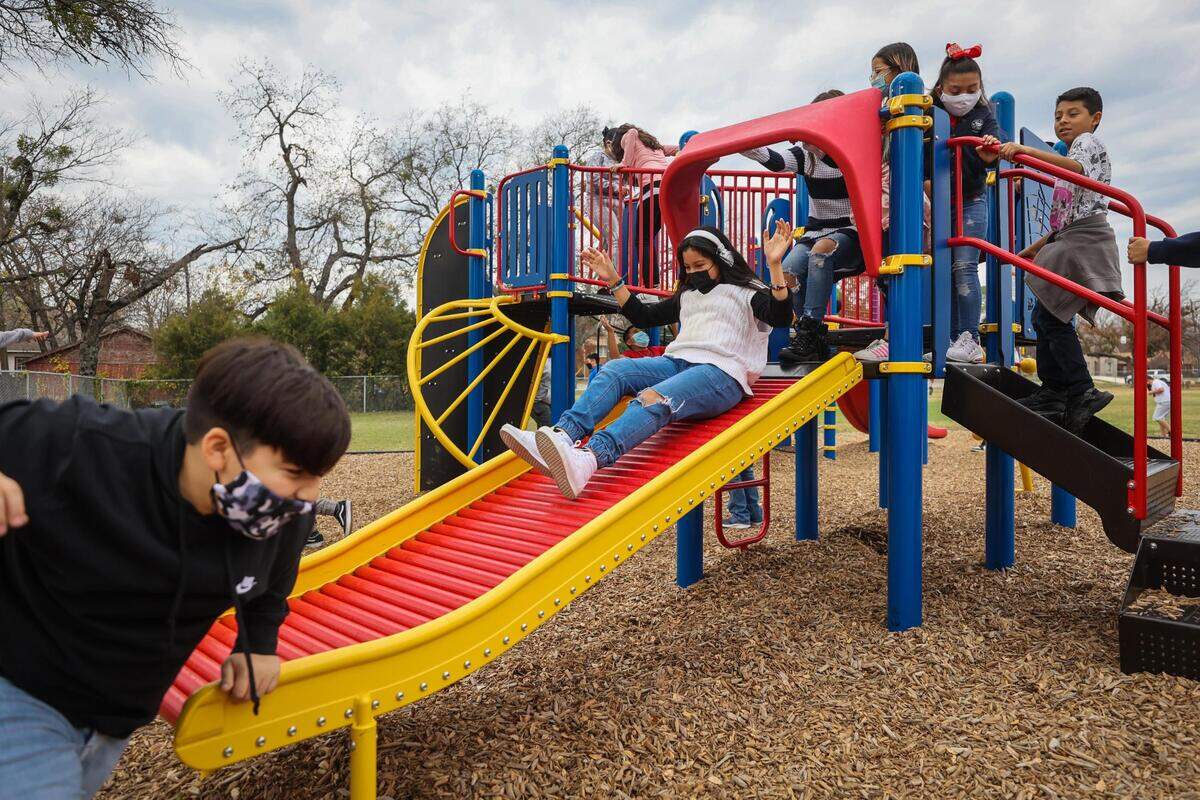 Before the playspace was built at Oakhurst Elementary, the playground would sit mostly empty after school. Now, community members and kids gather at the new playground daily.