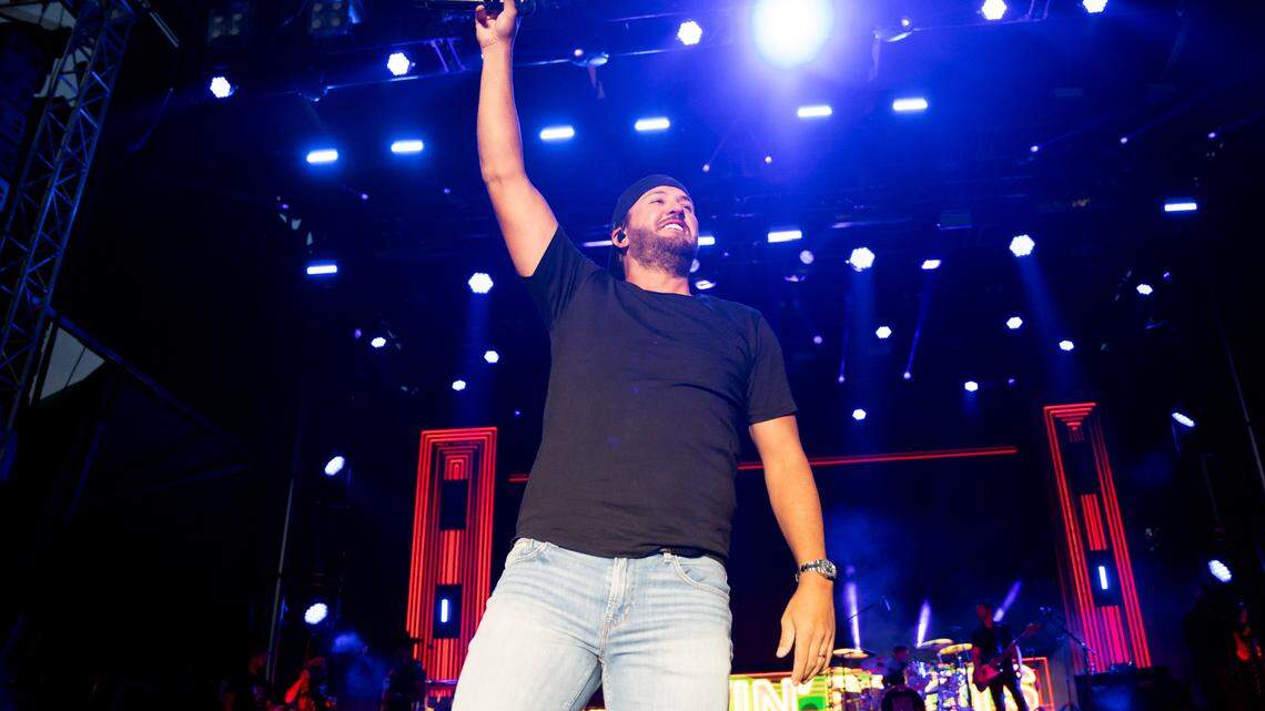Luke Bryan performs during day three at the Windy City Smokeout festival on Saturday, July 15, 2023, at the United Center in Chicago. (Photo by Rob Grabowski/Invision/AP)