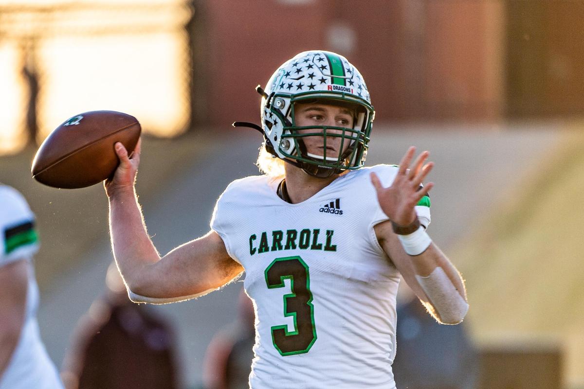 Southlake quarterback Quinn Ewers (3) throws a pass during the 1st quarter in Abilene at Shotwell Stadium against Midland Lee on November 30, 2019. Photo: Matt Smith (Special to the Star-Telegram).