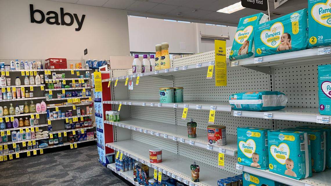 Formula shelves at a CVS in Fort Worth were mostly bare recently.