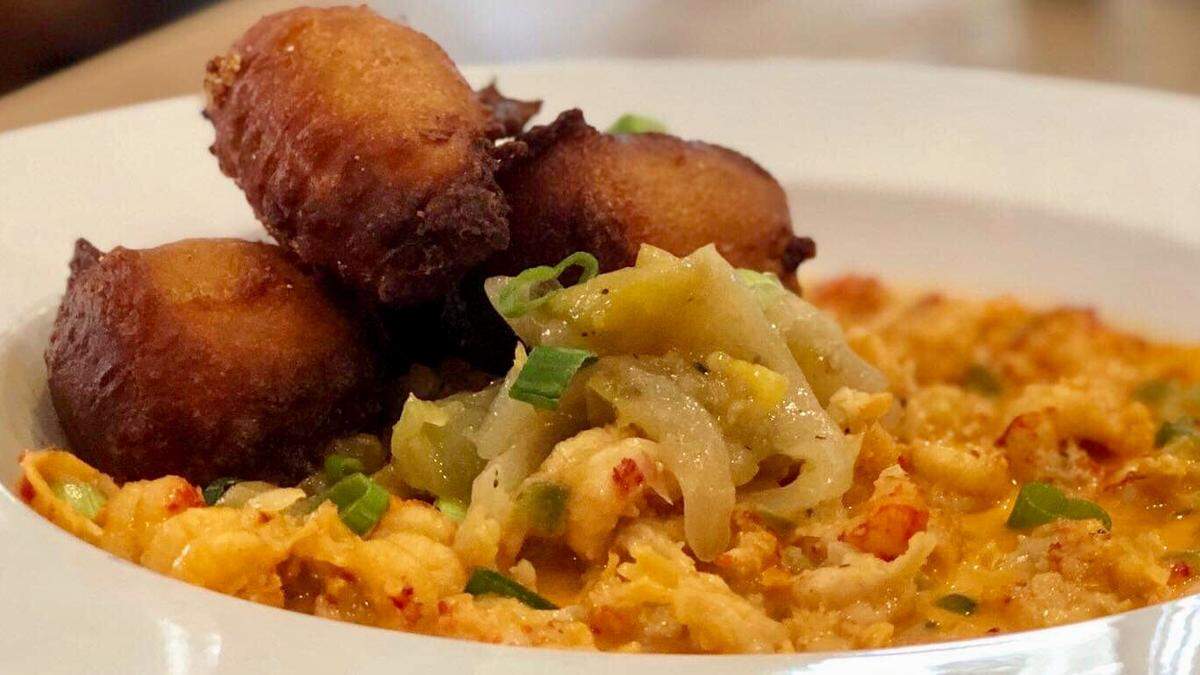 Crawfish hoecakes are new at Tributary Cafe on Race Street,