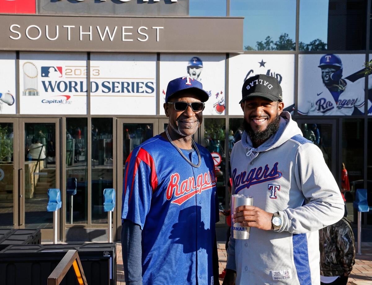 Edgar Bernard and his son Cory came to Friday’s parade after years of bonding coming to Rangers games.