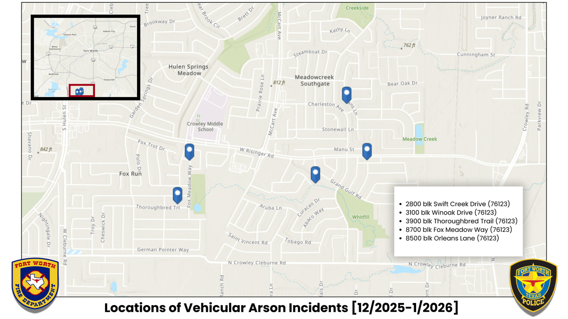 A 17-year-old suspect has been arrested after the Fort Worth Fire Department and police investigated a series of car arsons in the city.