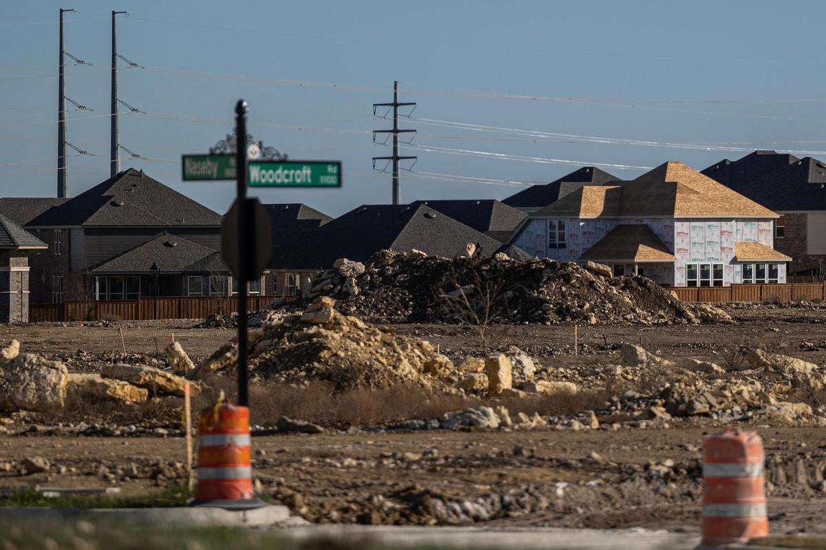 Construction is underway at the 151 home development by Pulte Homes near the intersection of Bonds Ranch Road and Willow Springs Road in North Fort Worth on Friday, Dec. 27, 2024. Rapid development is concerning some residents who fear the quiet country lifestyle will cease to exist.