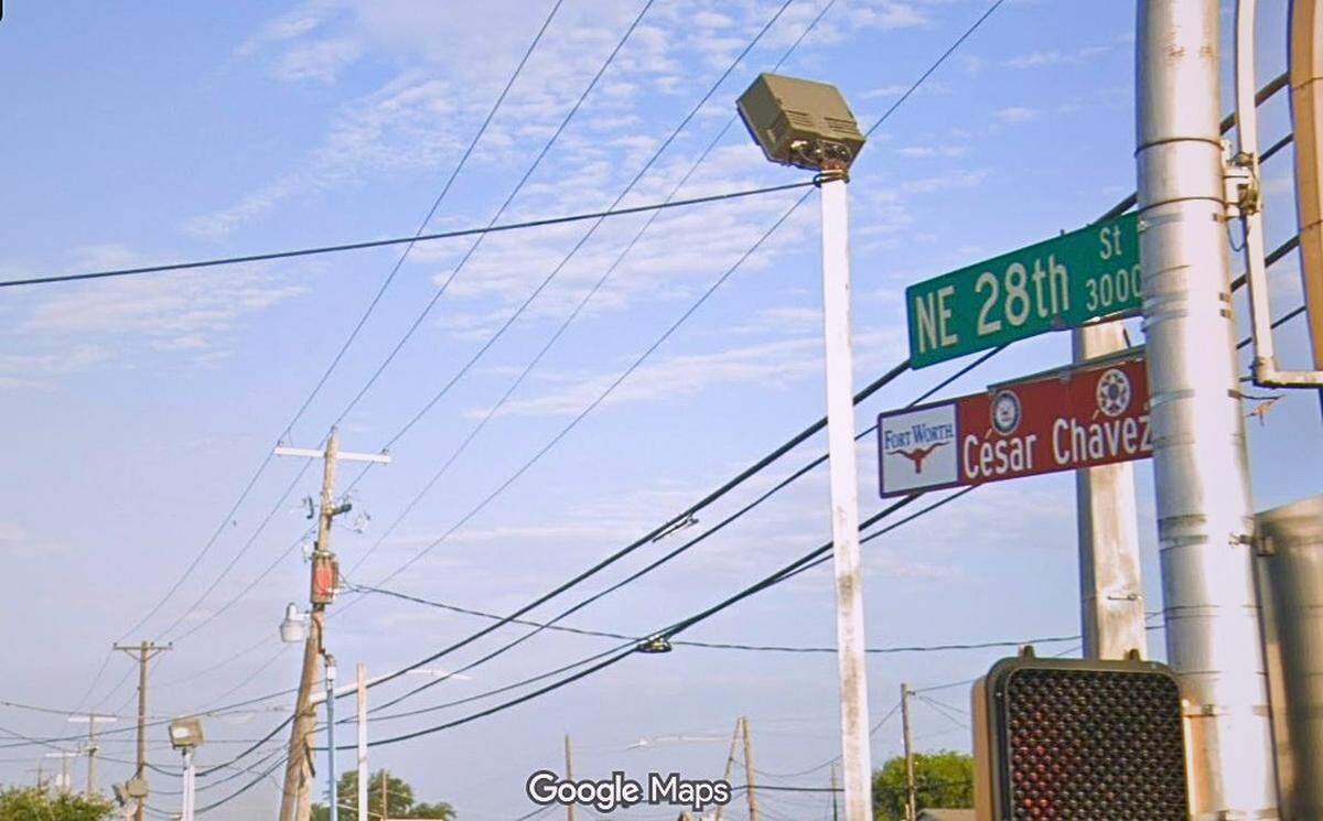 Fort Worth has removed signs along Northeast 28th Street that honored Cesar Chavez.