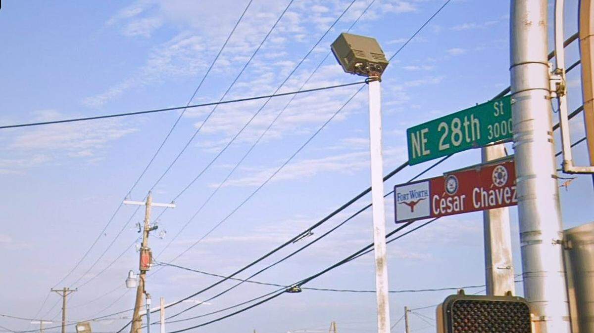 Fort Worth has removed signs along Northeast 28th Street that honored Cesar Chavez.