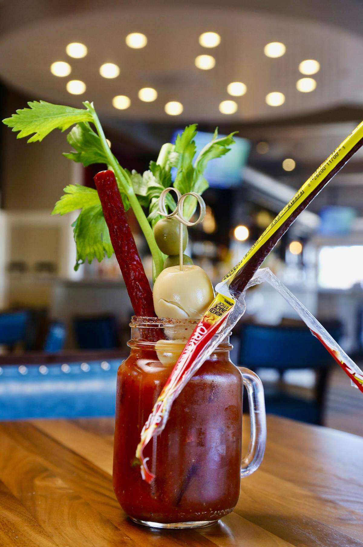 Hash Kitchen in Fort Worth, a Phoenix-based “boozy brunch” restaurant, offers a “build your own” bloody mary bar, shown Feb. 21, 2019.