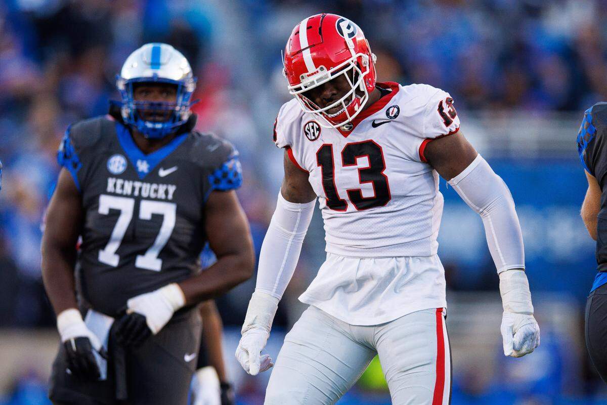 Nov 19, 2022; Lexington, Kentucky, USA; Georgia Bulldogs defensive lineman Mykel Williams (13) is a possibility for the Dallas Cowboys in the first round of the NFL Draft.