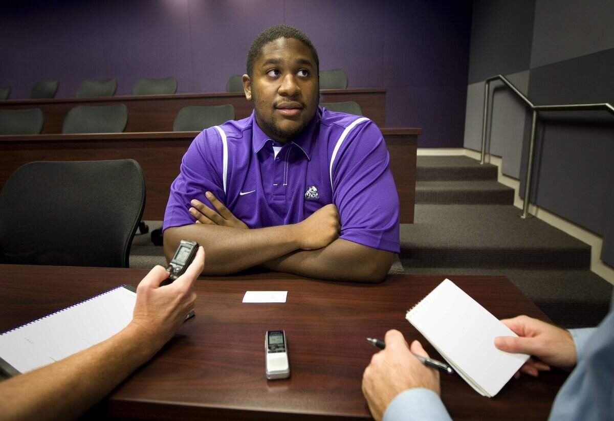 Marshall Newhouse, seen here in August 2009, was an all-conference and all-American offensive tackle for the Horned Frogs from 2006-2009.