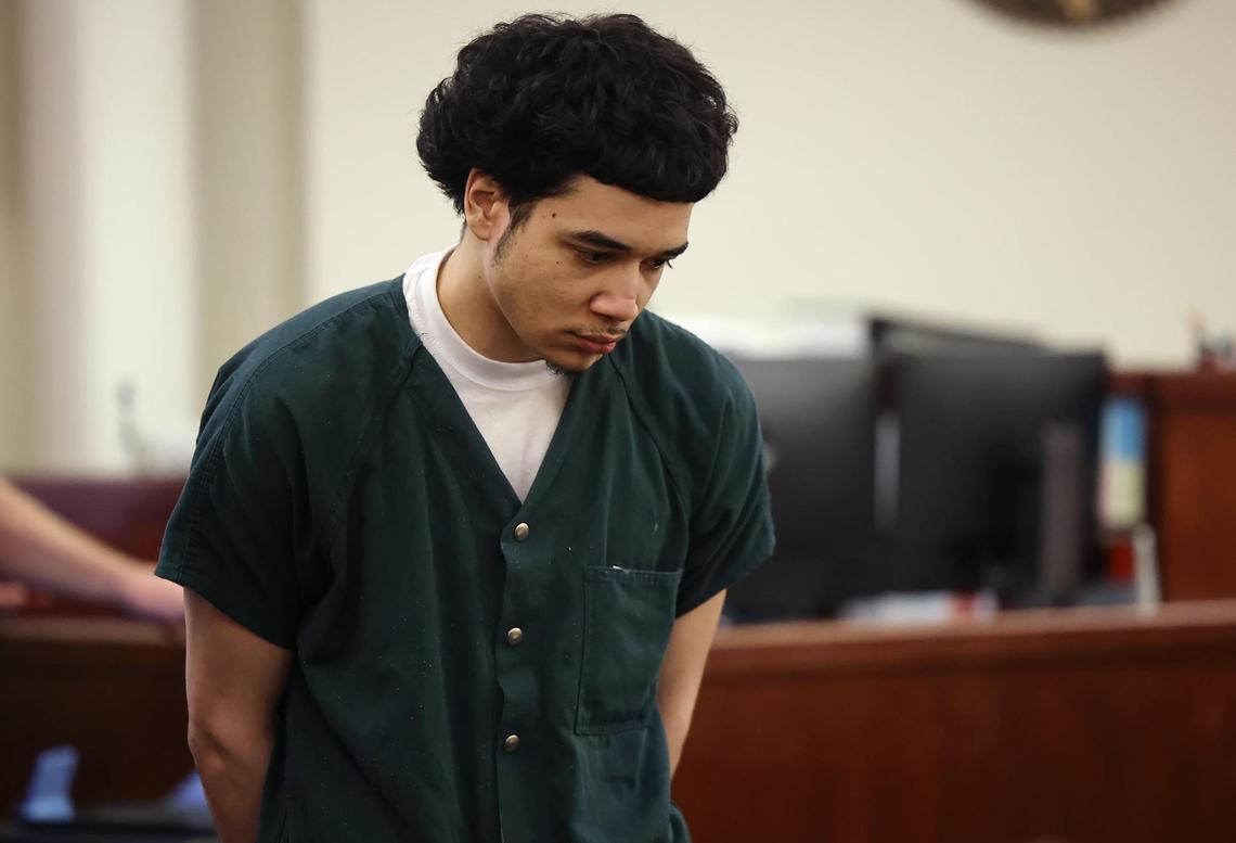 Matthew Purdy, 23, enters the 432nd District Court on Thursday, June 26, 2025 in Fort Worth. In a plea bargain agreement with the Tarrant County Criminal District Attorney’s Office Purdy was sentenced to 60 years in prison in the September 2023 killing of TCU student Wes Smith.