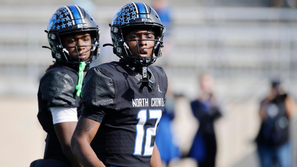 North Crowley quarterback Chris Jimerson (12) and the Panthers will face Permian at Crowley ISD Stadium on Friday, Nov. 22.