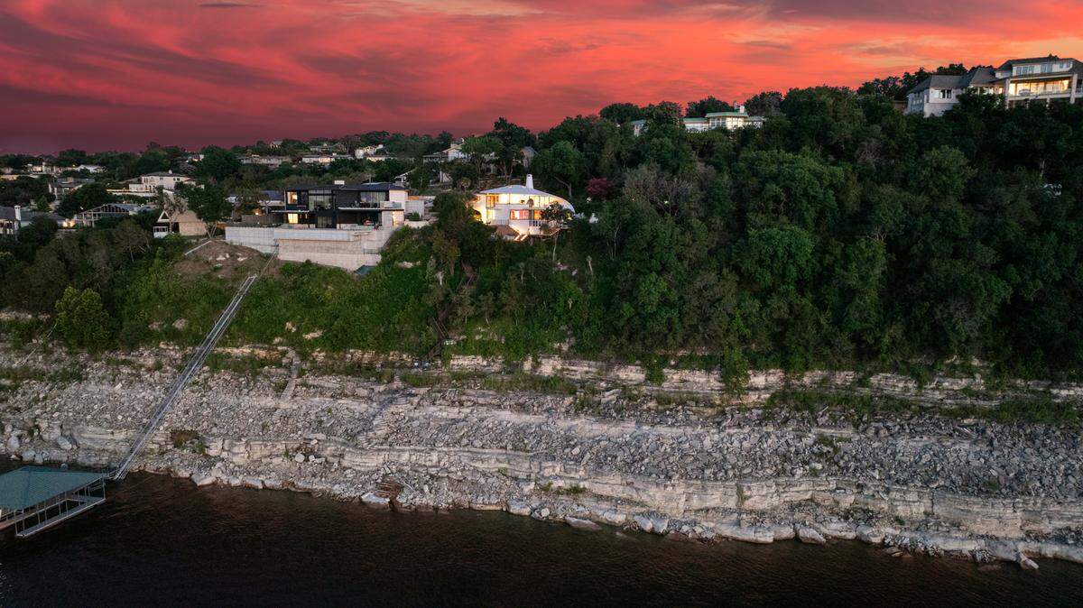 Aerial view of the house