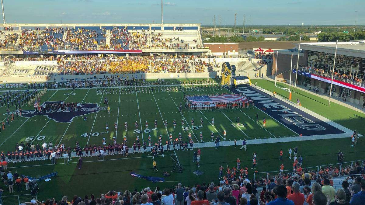 A view from McKinney ISD Stadium, which opened its doors on Thursday night. The cost of this stadium was $70 million.