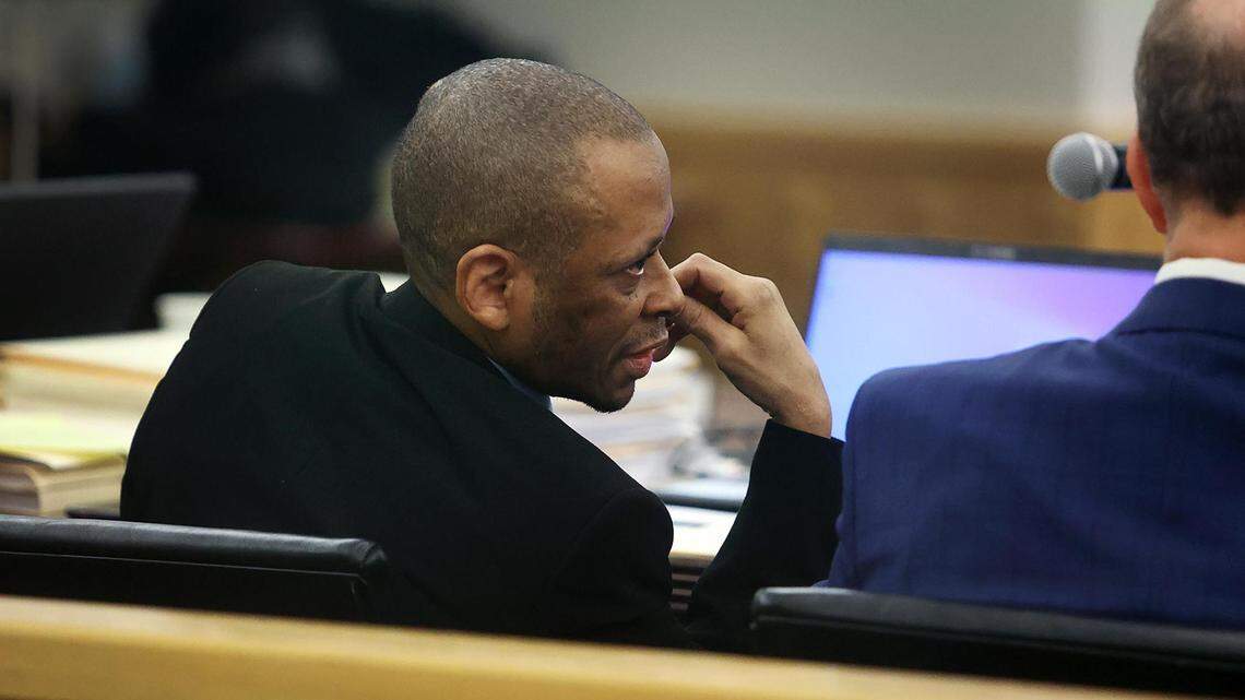 James Floyd Jr. represents himself while on trial for aggravated robbery on Thursday, March 31, 2022, at the Tim Curry Criminal Justice Center in Fort Worth. Floyd was found guilty Thursday after the jury deliberated for about 90 minutes in reaching a verdict.
