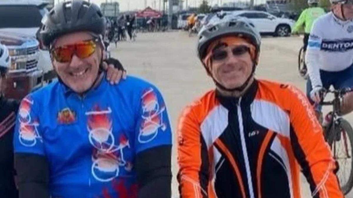 Andre Kocher, left, and Scott Mages, right, died Saturday after being hit from being by a pickup truck. They were avid triathletes and well loved in the triathlon community.