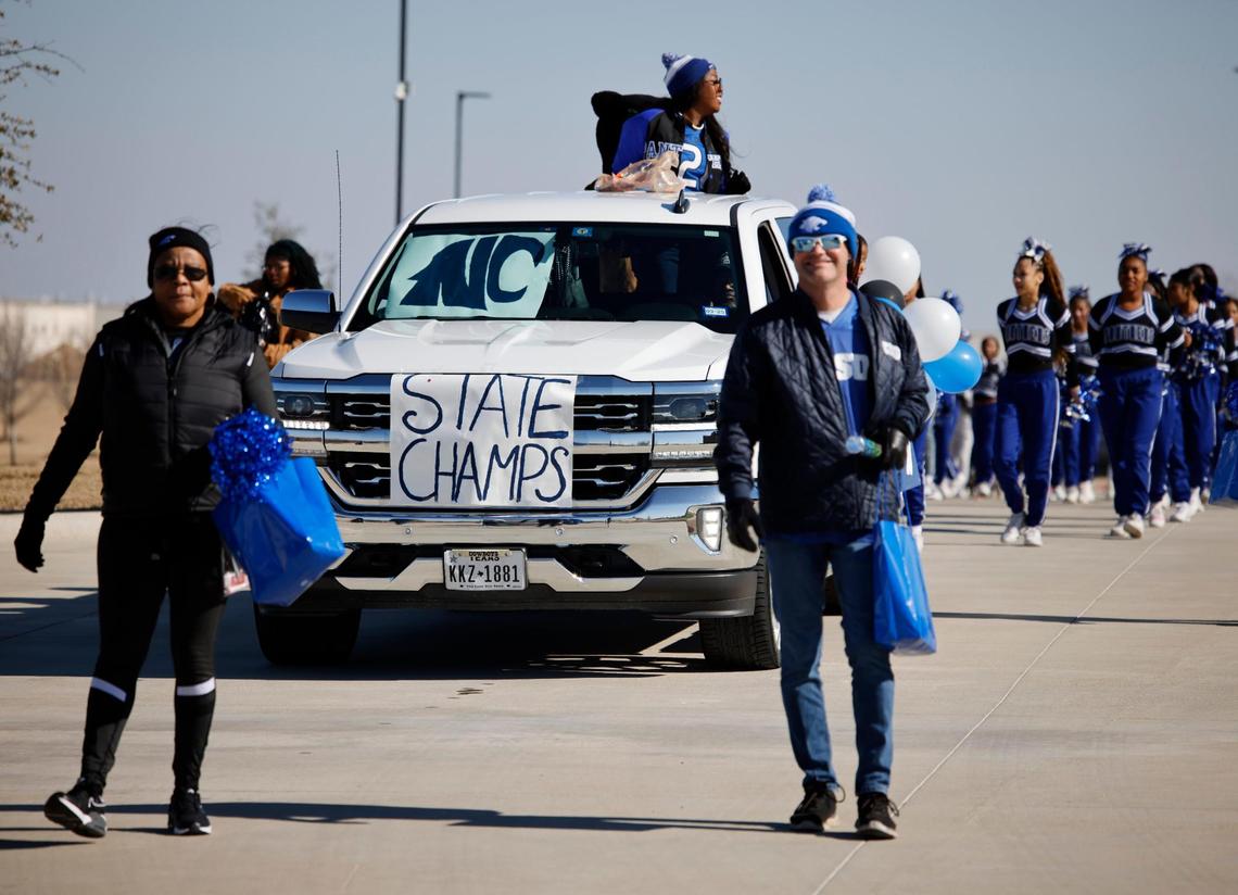 North Crowley celebrated during the UIL 6A D1 Championship Parade at Crowley ISD Multi-purpose Stadium in North Crowley, Texas, Saturday, Jan. 18, 2025.
