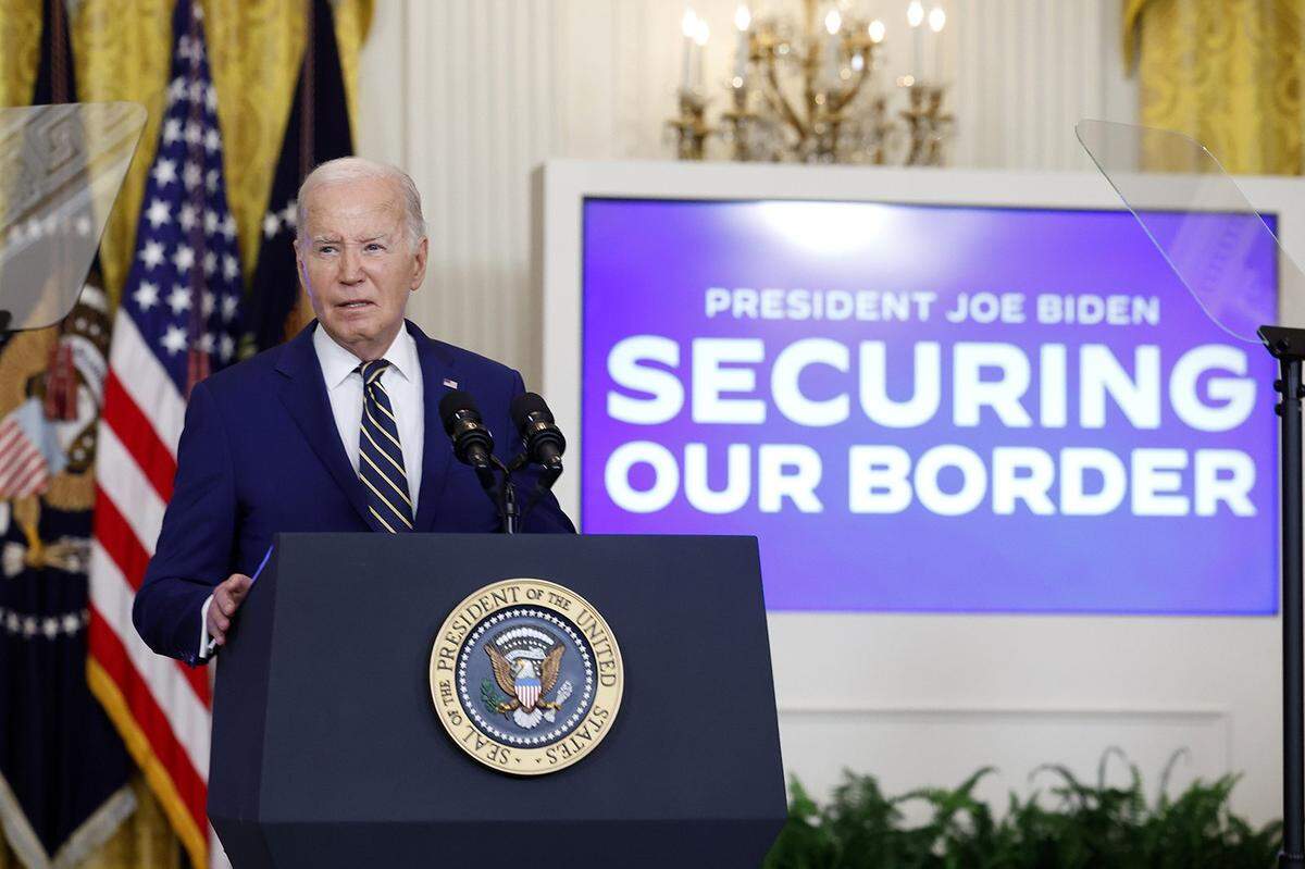 President Joe Biden delivers remarks on an executive order limiting asylum in June 2024 at the White House. 