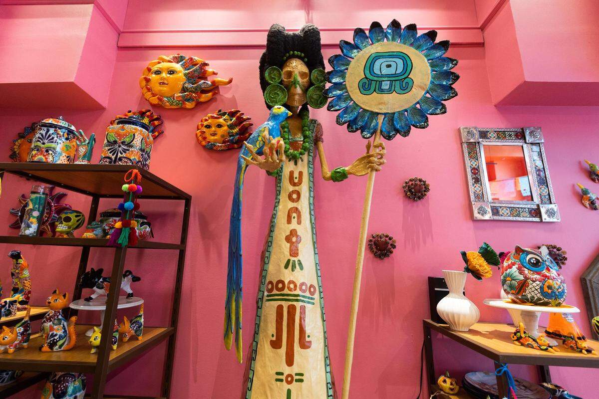 Miguel Martin’s artwork on display at Collection Mexicana at Sundance Square in downtown Fort Worth.