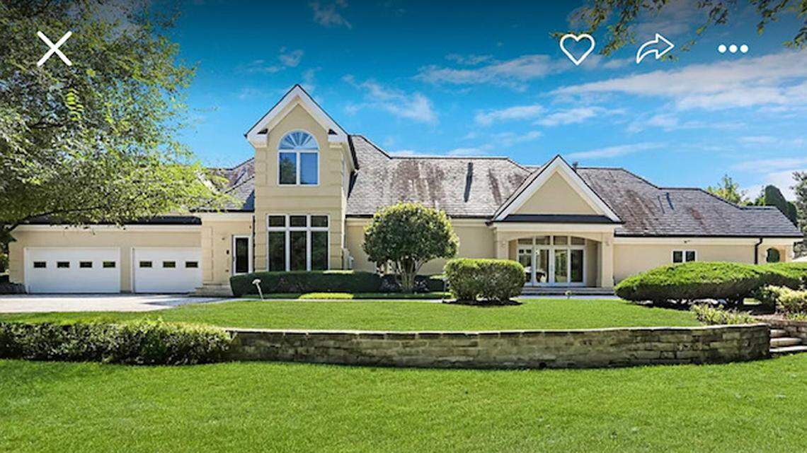 The exterior of the five-bedroom, eight-bathroom home beams with charm.