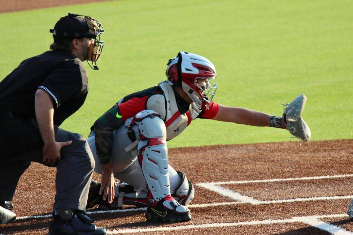 Burleson catch Dylan Raiola was 8-5A Defensive MVP this season.