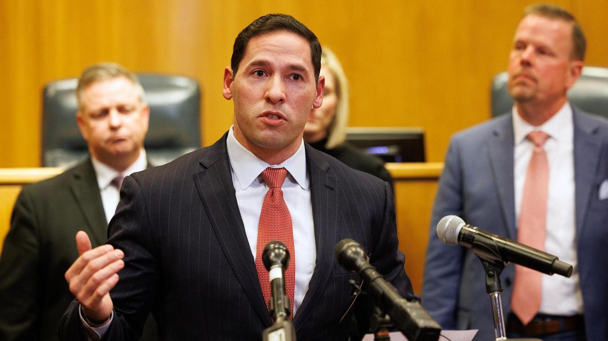 Tarrant County Commissioner Manny Ramirez speaks during a press conference for a resolution to prioritize literacy in all school districts in the county on Feb. 19, 2025. A 27-year-old man has been arrested and accused of making death threats against Commissioner Ramirez, Fort Worth police said on Tuesday, March 25.