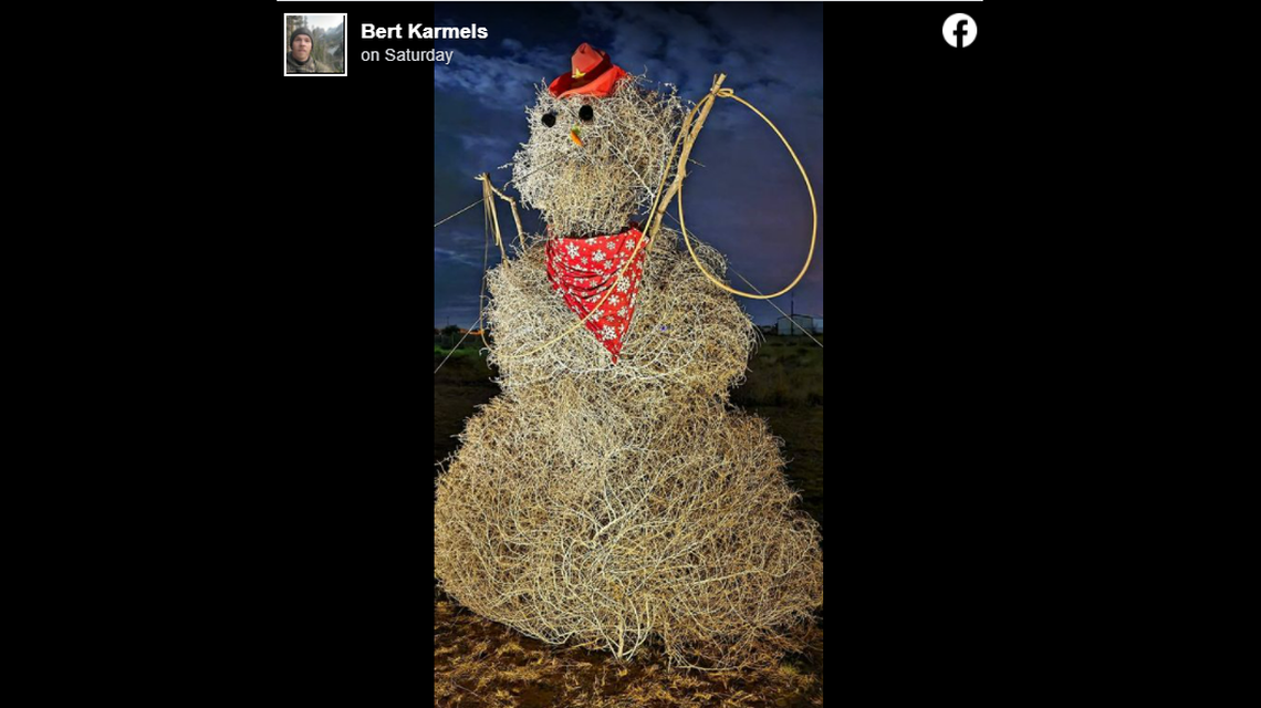 Dusty lit up at night.