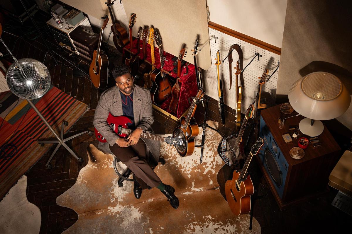 Fort Worth musician Abraham Alexander is photographed at Niles City Sound in Fort Worth on Wednesday, Feb. 19, 2025. Alexander, known for his soulful music often drawing from his personal experiences as an immigrant from Greece, picked up an Oscar nomination for Best Original Song for “Like a Bird” for the film “Sing Sing.”