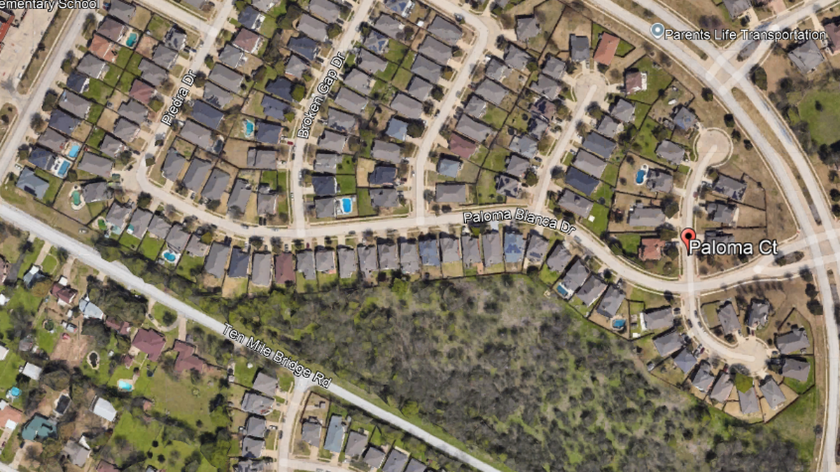 An aerial shot of the future Paloma Park, less than a mile from Marine Creek Reservoir. Fort Worth purchased the property Feb. 25 for around $3 million.