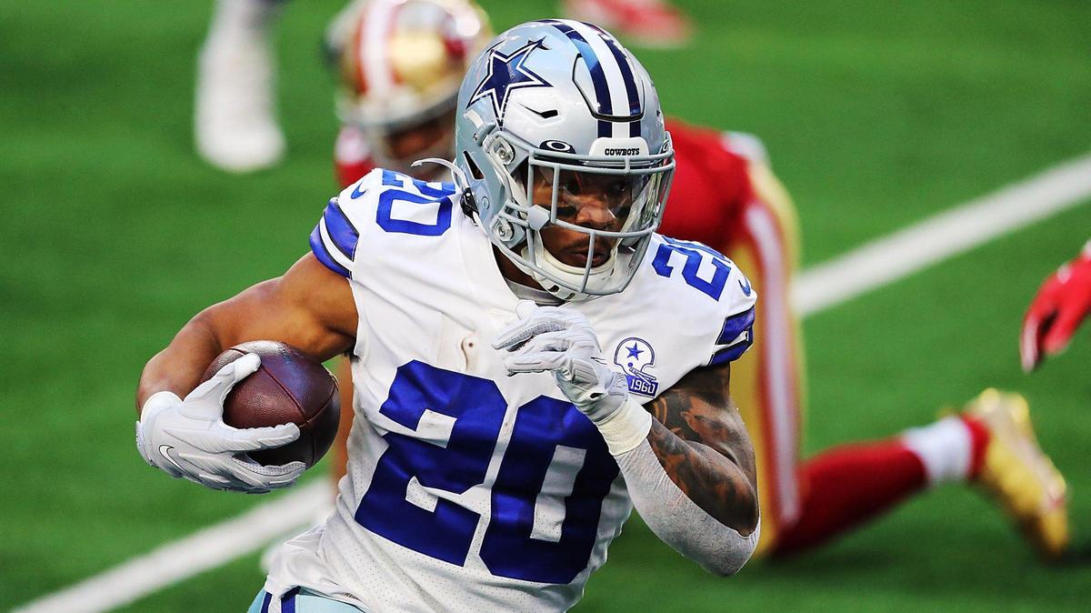Dallas Cowboys running back Tony Pollard makes yardage in the first quarter against the San Francisco 49ers Sunday, December 20, 2020, at AT&T Stadium in Arlington, Texas.