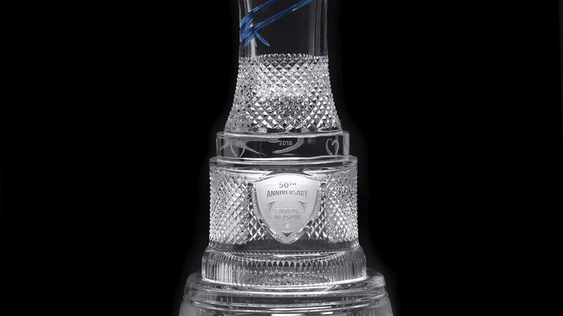 The new trophy for 2018 and beyond AT&T Byron Nelson, created by Waterford.