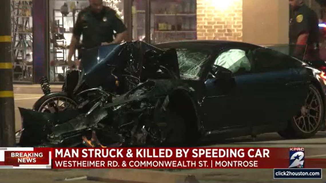 A man on a first date was hit and killed by a speeding car in Houston, Texas, police say.