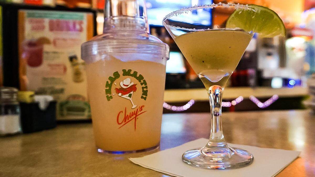A Texas martini at Chuy’s includes tequila.